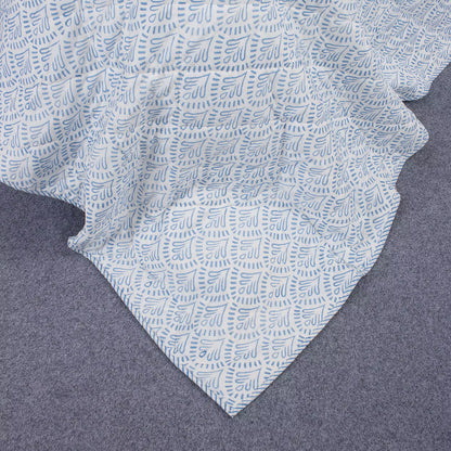 Blue Floral Hand Block Printed Machine Quilts Best Cotton Blanket