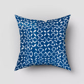 Blue Floral Hand Block Printed Sofa Cushion Cover