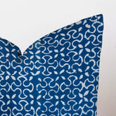 Blue Floral Hand Block Printed Sofa Cushion Cover