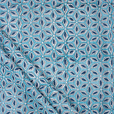 Blue Floral Indian Block Print Fabric