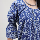 Blue Floral Indian Casual Midi Dress