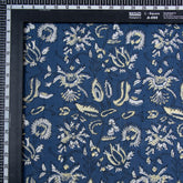 Blue Floral Pure Cotton Hand Block Print Dabu Fabric