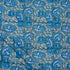 Blue Floral Pure Cotton Hand Block Printed Fabric