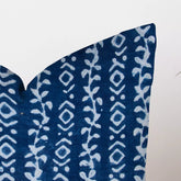 Blue Geometric Hand Block Printed Indigo Cotton Cushion Cover