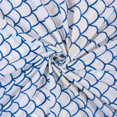 Blue Geometrical Pure Cotton Hand Block Print Fabric