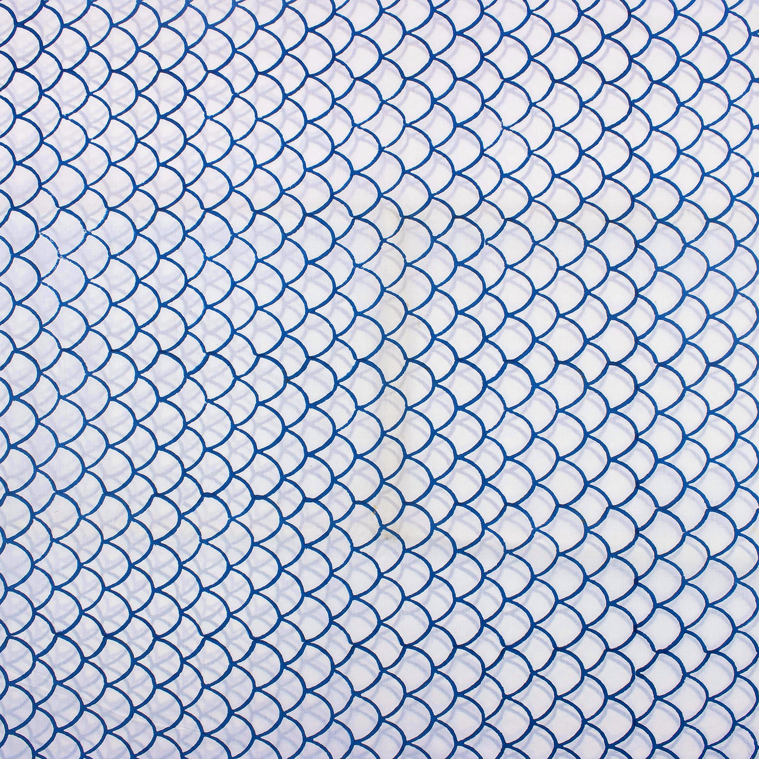 Blue Geometrical Pure Cotton Hand Block Print Fabric