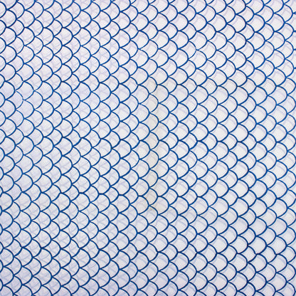 Blue Geometrical Pure Cotton Hand Block Print Fabric