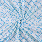 Blue Hand Block Print Voile Fabric