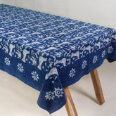 Blue Hand Block Printed Cotton Dining Tablecloth