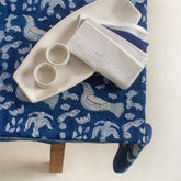 Blue Hand Block Printed Cotton Dinning Table Cloth