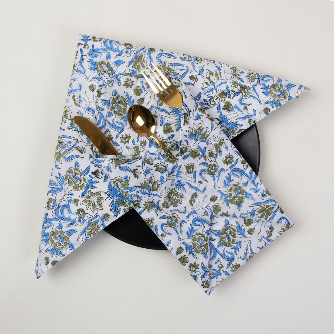 Blue Hand Block Printed Cotton Napkins Cloth