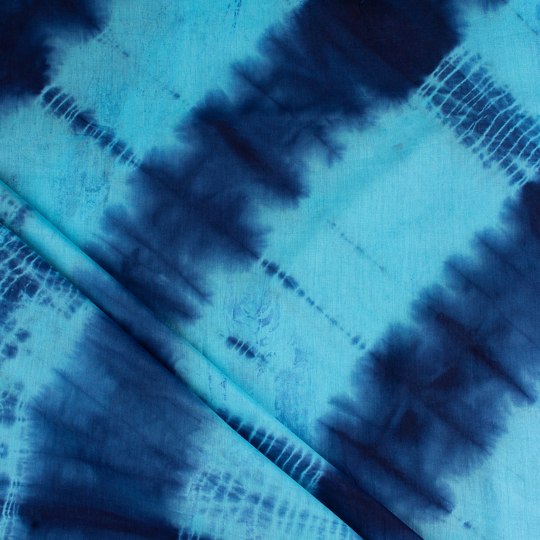 Blue Hand Tie Dye Cotton Shibori Fabric Online