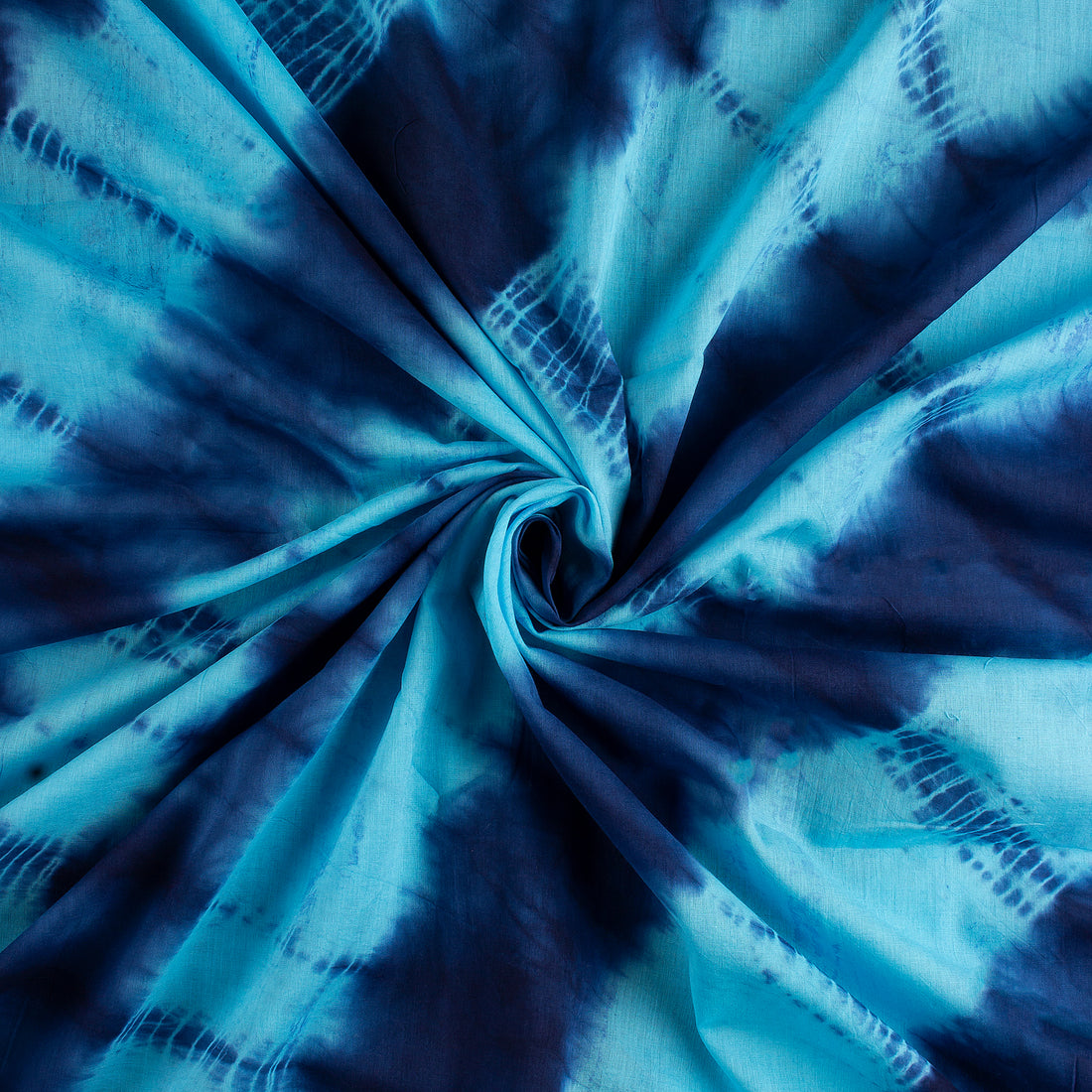 Blue Hand Tie Dye Cotton Shibori Fabric Online