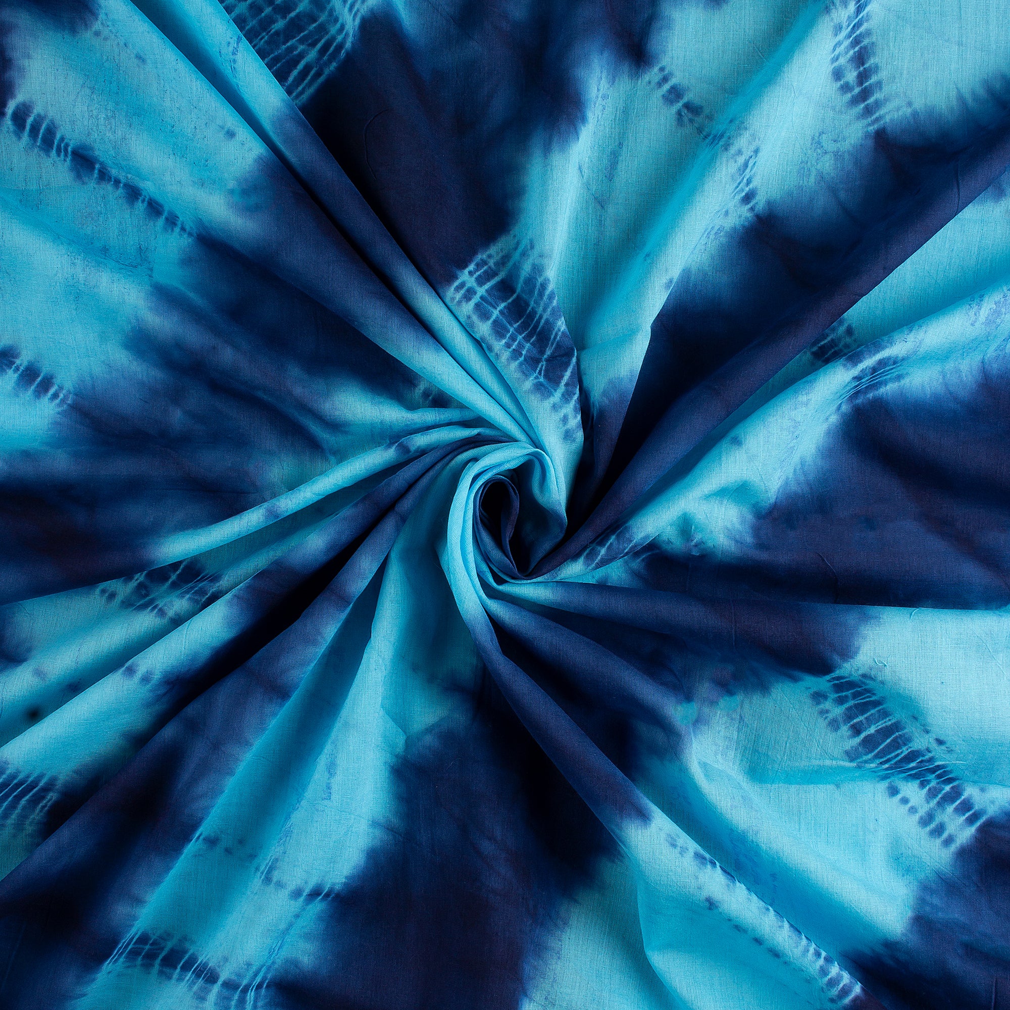 Blue Hand Tie Dye Cotton Shibori Fabric Online
