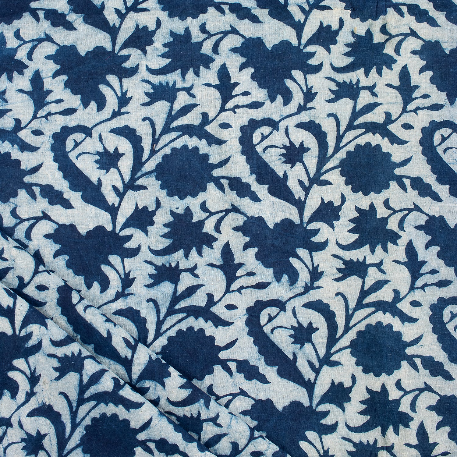 Blue Indigo Hand Block Printed Summer Dress Fabric