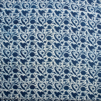 Blue Indigo Hand Block Printed Summer Dress Fabric