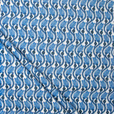 Blue Leaf Hand Block Printed Cotton Fabric