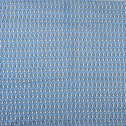 Blue Leaf Hand Block Printed Cotton Fabric