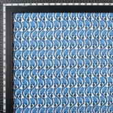 Blue Leaf Hand Block Printed Cotton Fabric