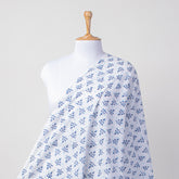 Blue Leaf Indian Hand Block Print Sarong For Women