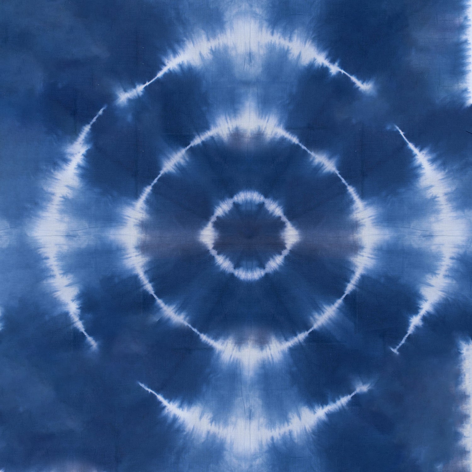 Blue Natural Tie Dye Cotton Shibori Fabric