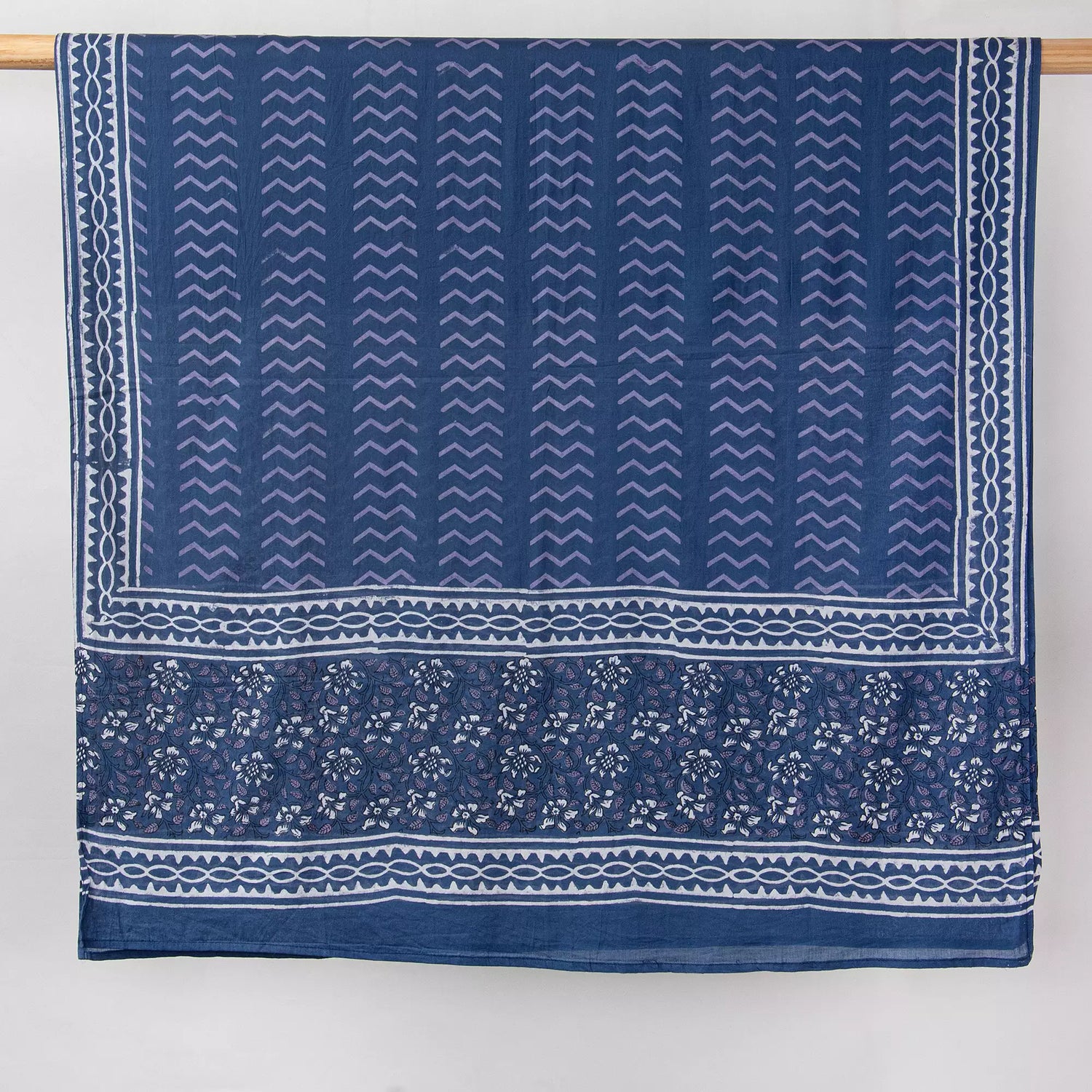 Blue Organic Cotton Printed Dupatta for Daily Used