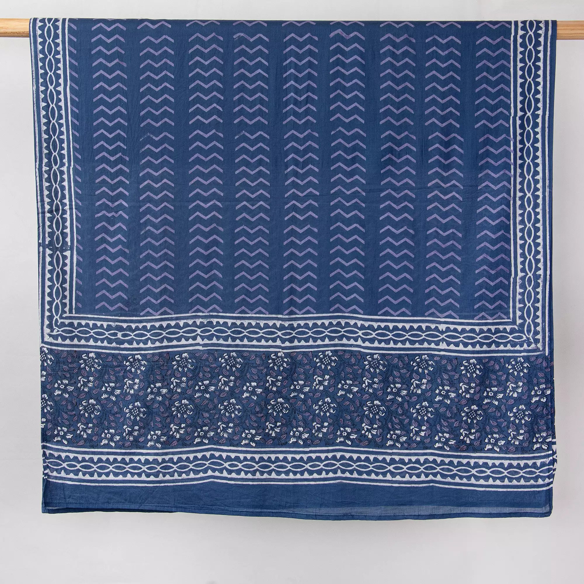 Blue Organic Cotton Printed Dupatta for Daily Used