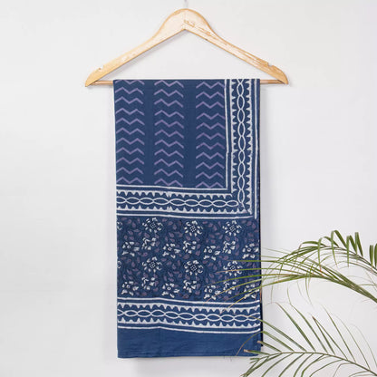 Blue Organic Cotton Printed Dupatta for Daily Used
