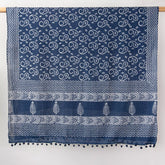 Blue Paisley Hand Block Printed Cotton Ladies Dupatta