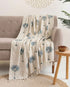 Blue Palm Block Print Throw Blanket 100% Cotton in India