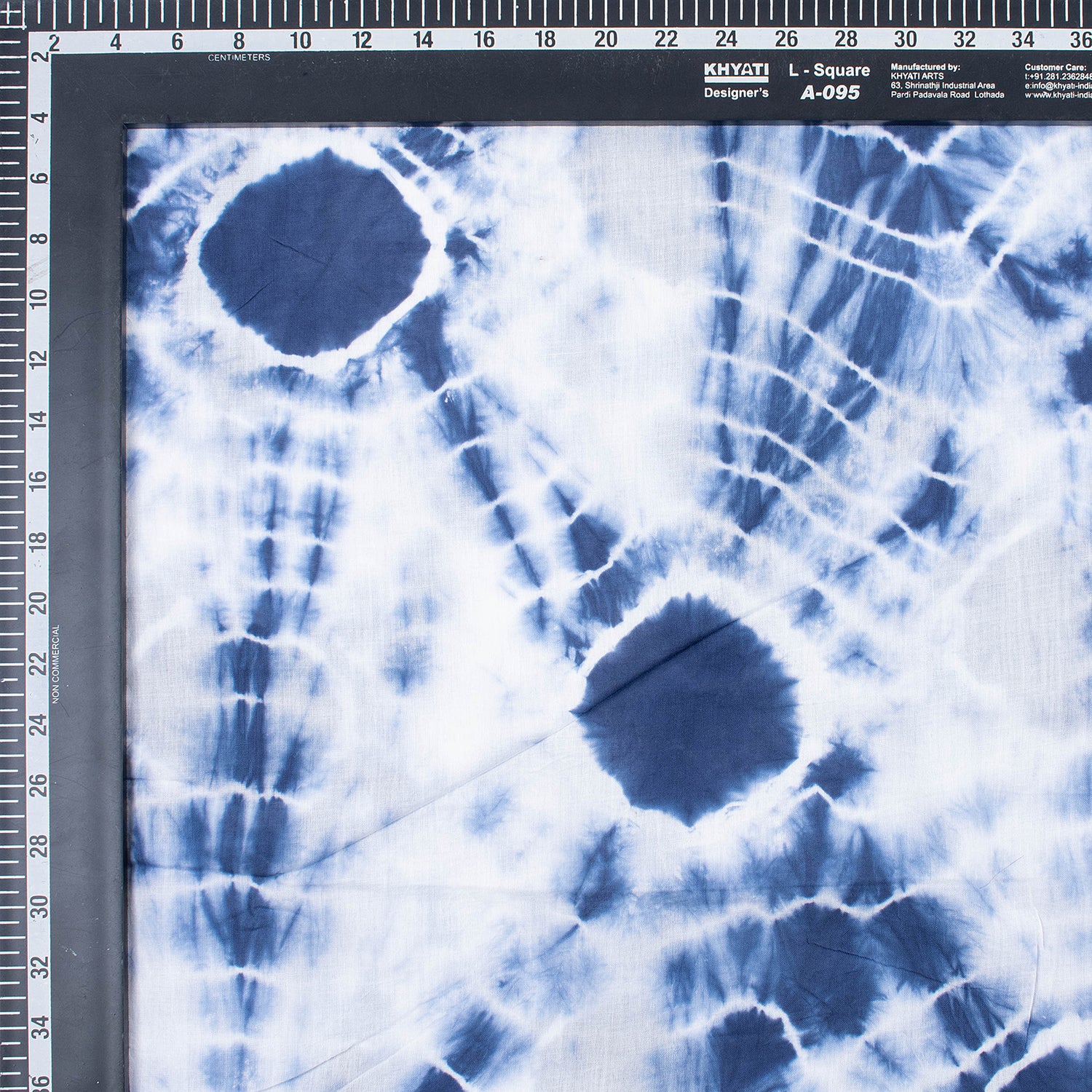 Blue Polkas Dots Tie Dye Shibori Fabric
