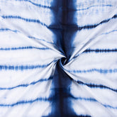 Blue Stirped Organic Cotton Tie Dye Shibori Fabric