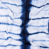Blue Stirped Organic Cotton Tie Dye Shibori Fabric