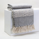Blue Stripe Woven Cotton Bedroom Blankets