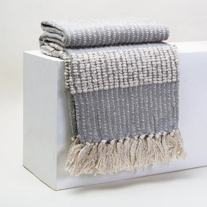 Blue Stripe Woven Cotton Bedroom Blankets