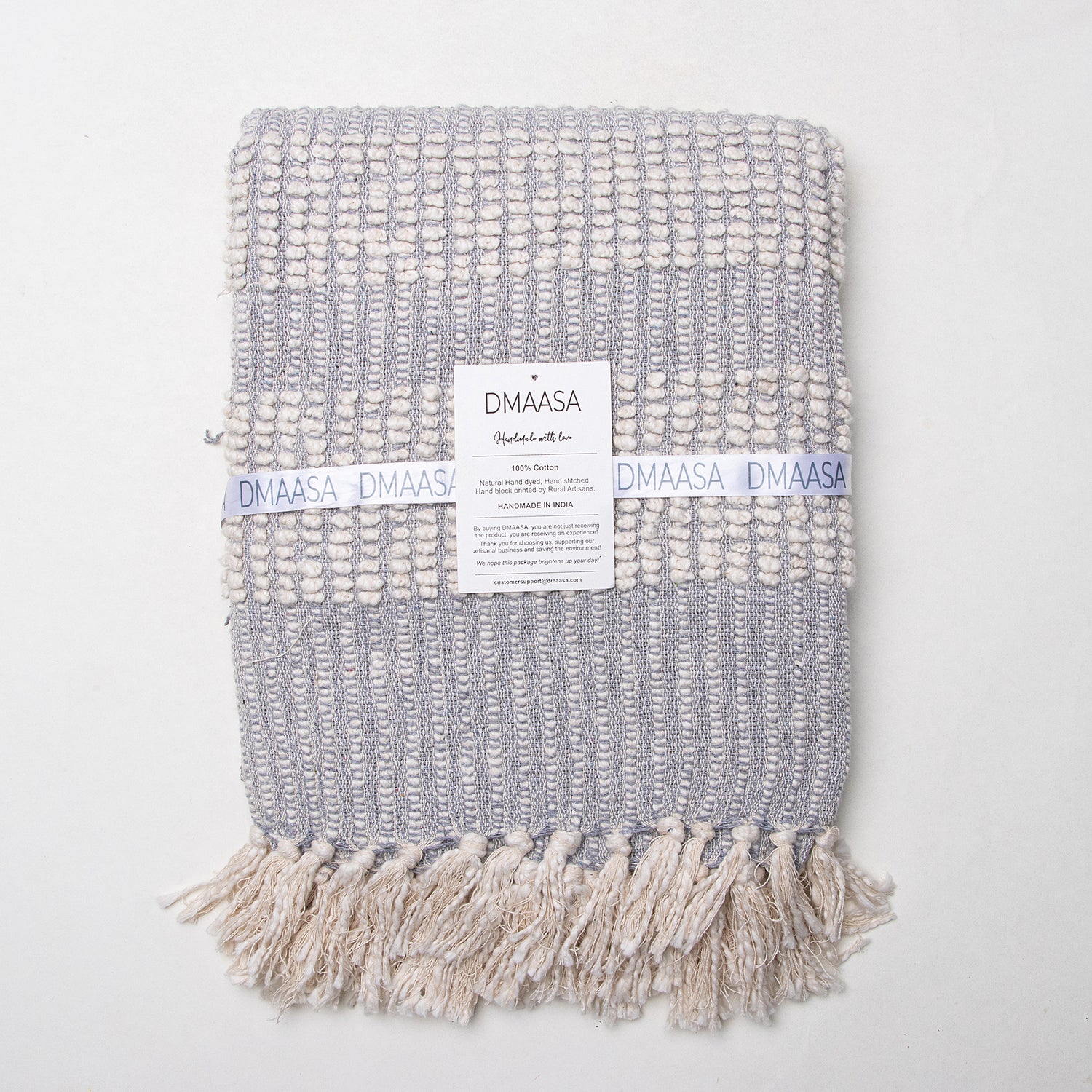 Blue Stripe Woven Cotton Bedroom Blankets