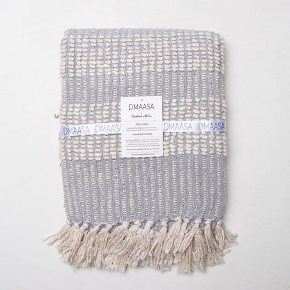 Blue Stripe Woven Cotton Bedroom Blankets