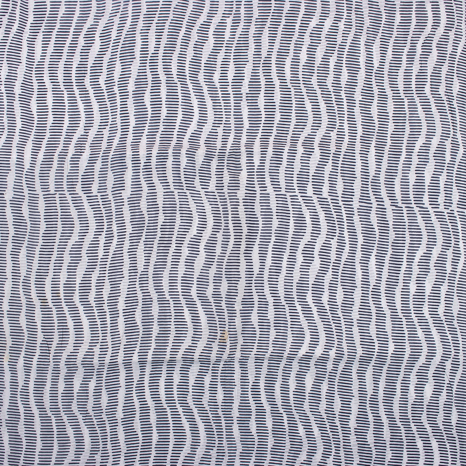 Blue Striped Block Printed Indian Fabric For Kurti