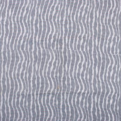Blue Striped Block Printed Indian Fabric For Kurti