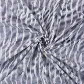 Blue Striped Block Printed Indian Fabric For Kurti