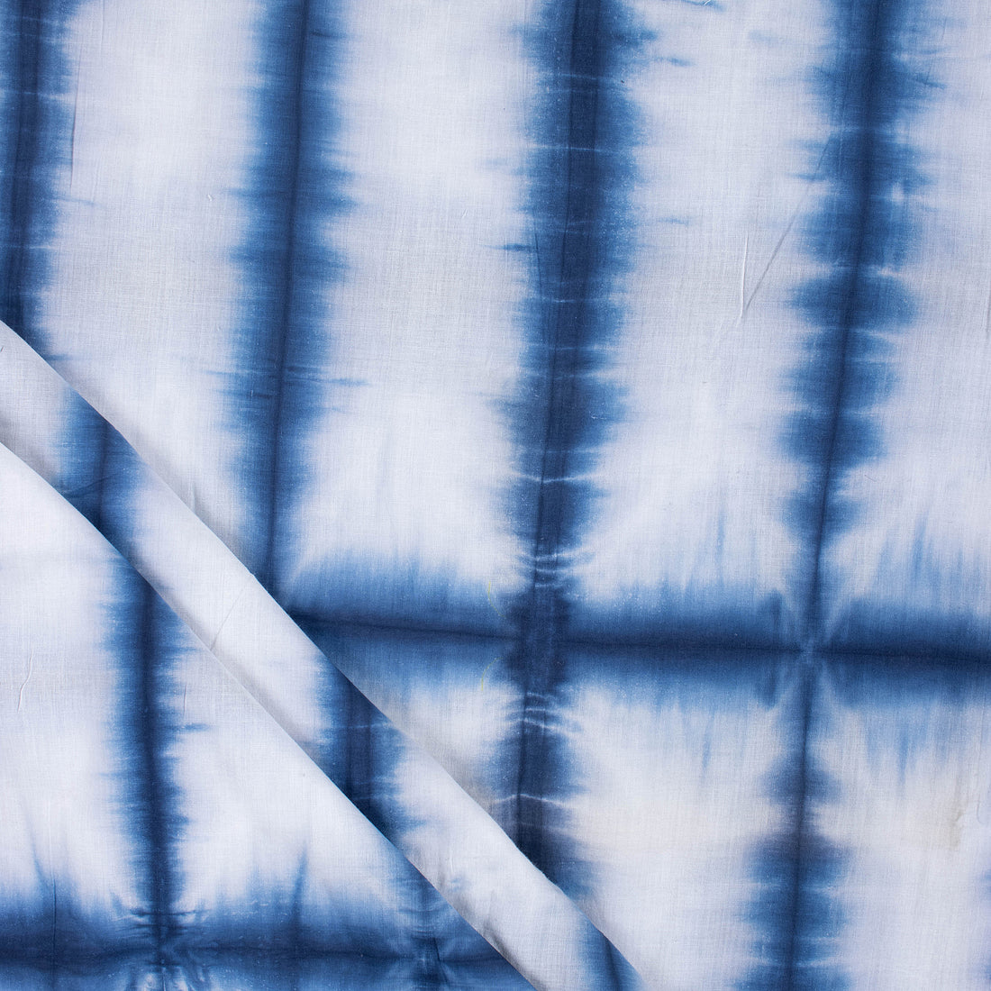 Blue Striped Natrual Dyed Cotton Shibori Fabric