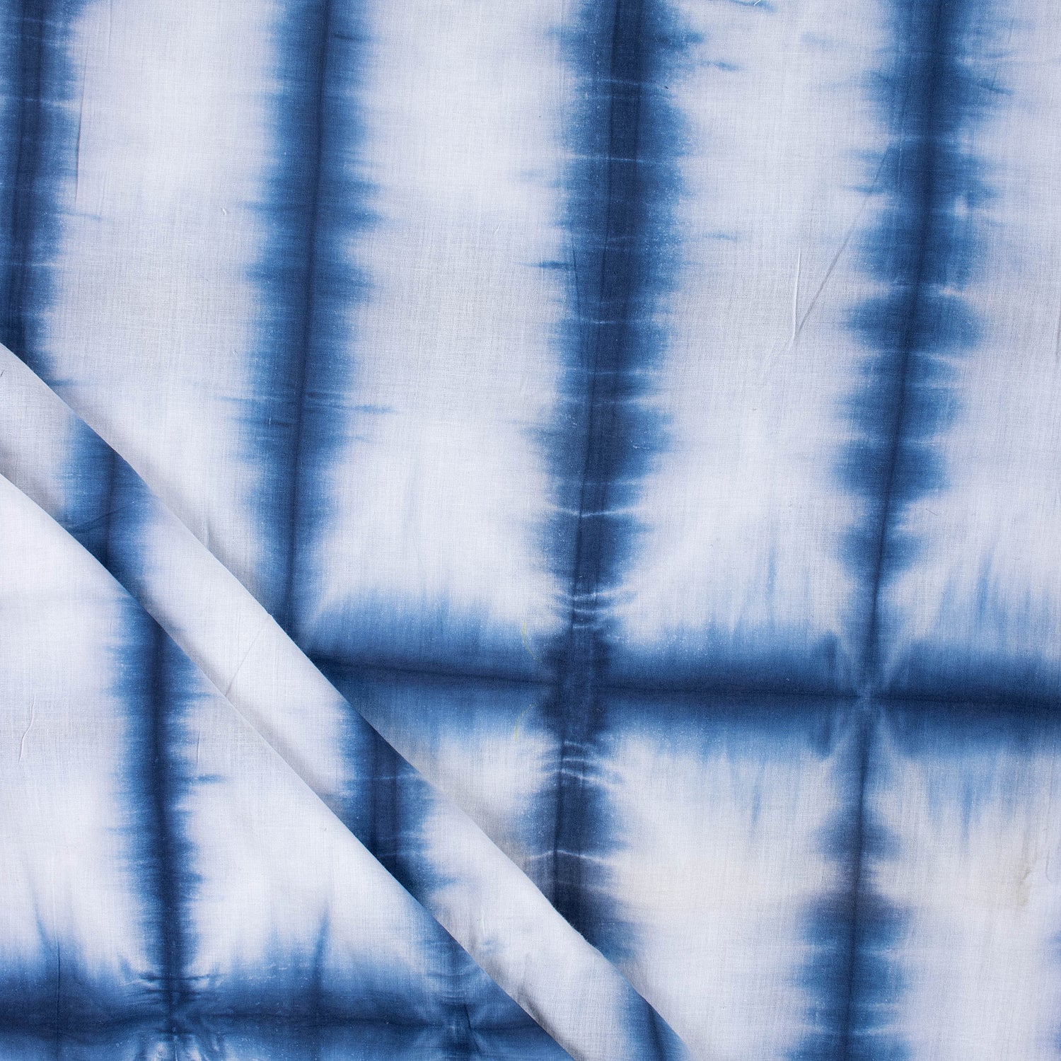 Blue Striped Natrual Dyed Cotton Shibori Fabric