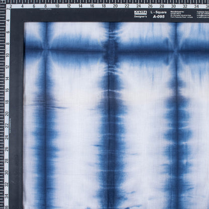 Blue Striped Natrual Dyed Cotton Shibori Fabric