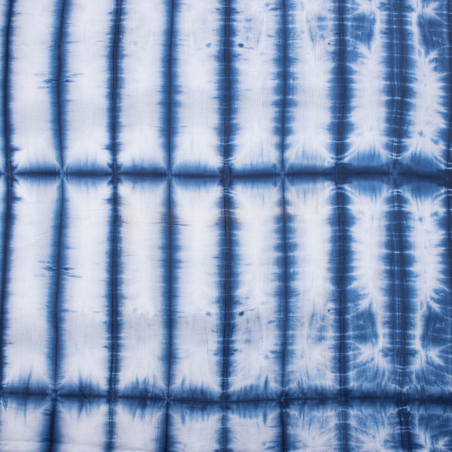 Blue Striped Natrual Dyed Cotton Shibori Fabric