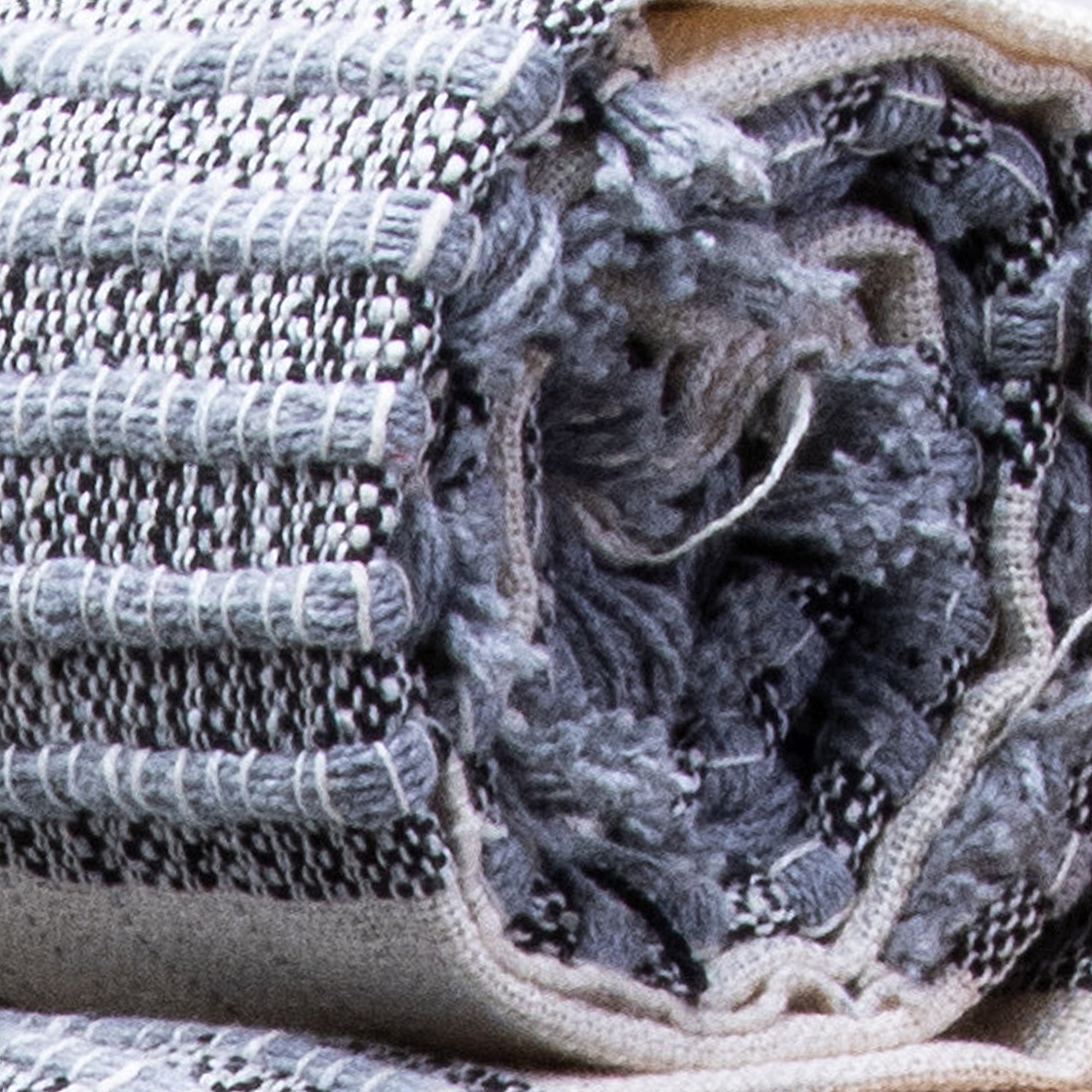 Blue Striped Organic Cotton Woven Blanket Throws