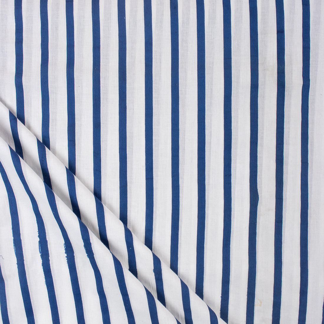 Blue Striped Pure Cotton Indian Fabric