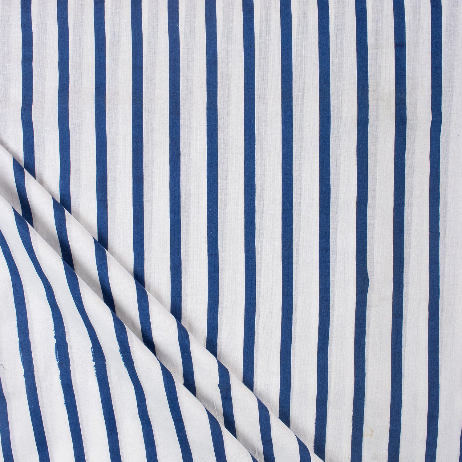 Blue Striped Pure Cotton Indian Fabric
