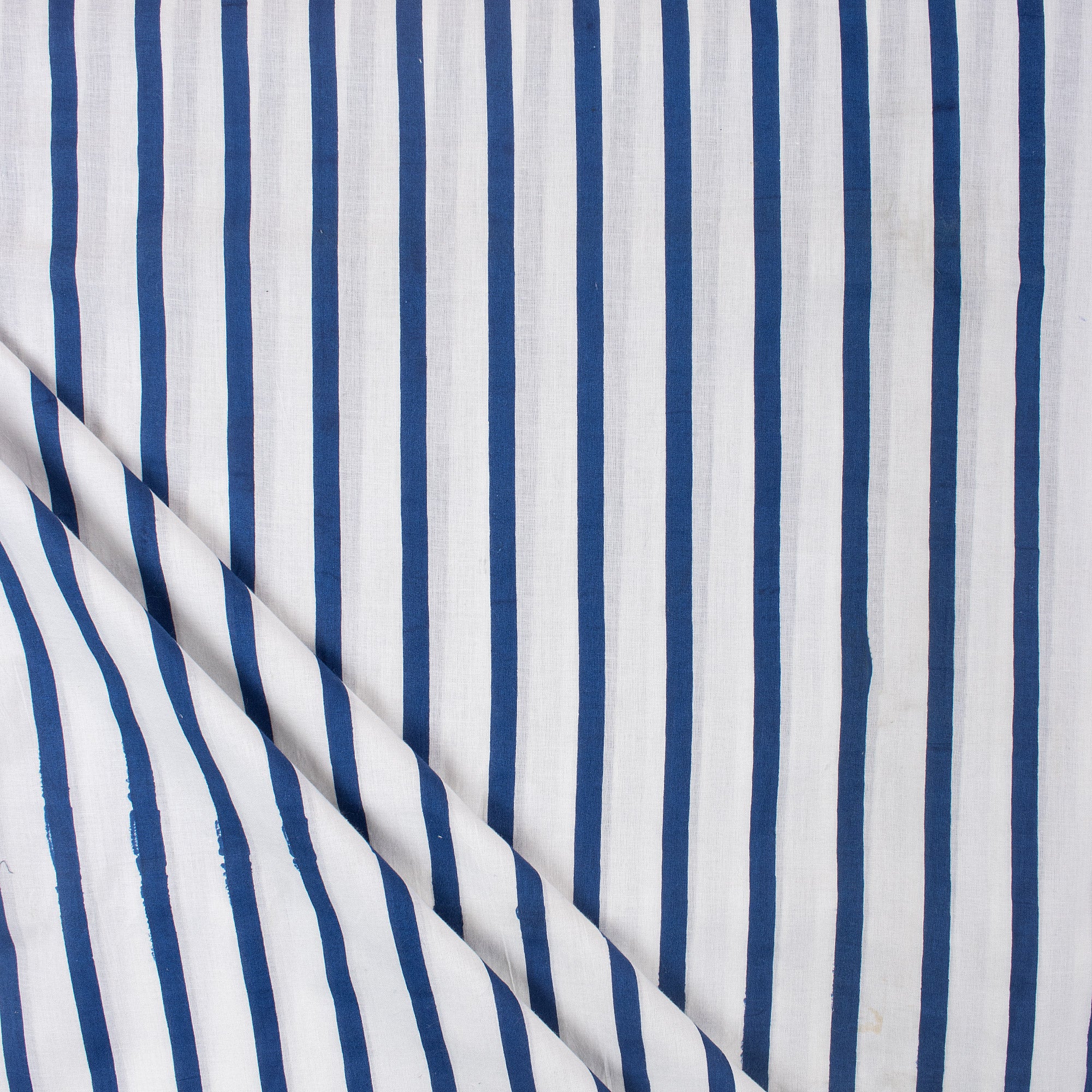 Blue Striped Pure Cotton Indian Fabric