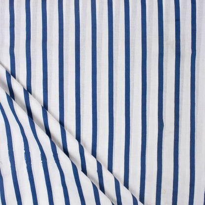Blue Striped Pure Cotton Indian Fabric