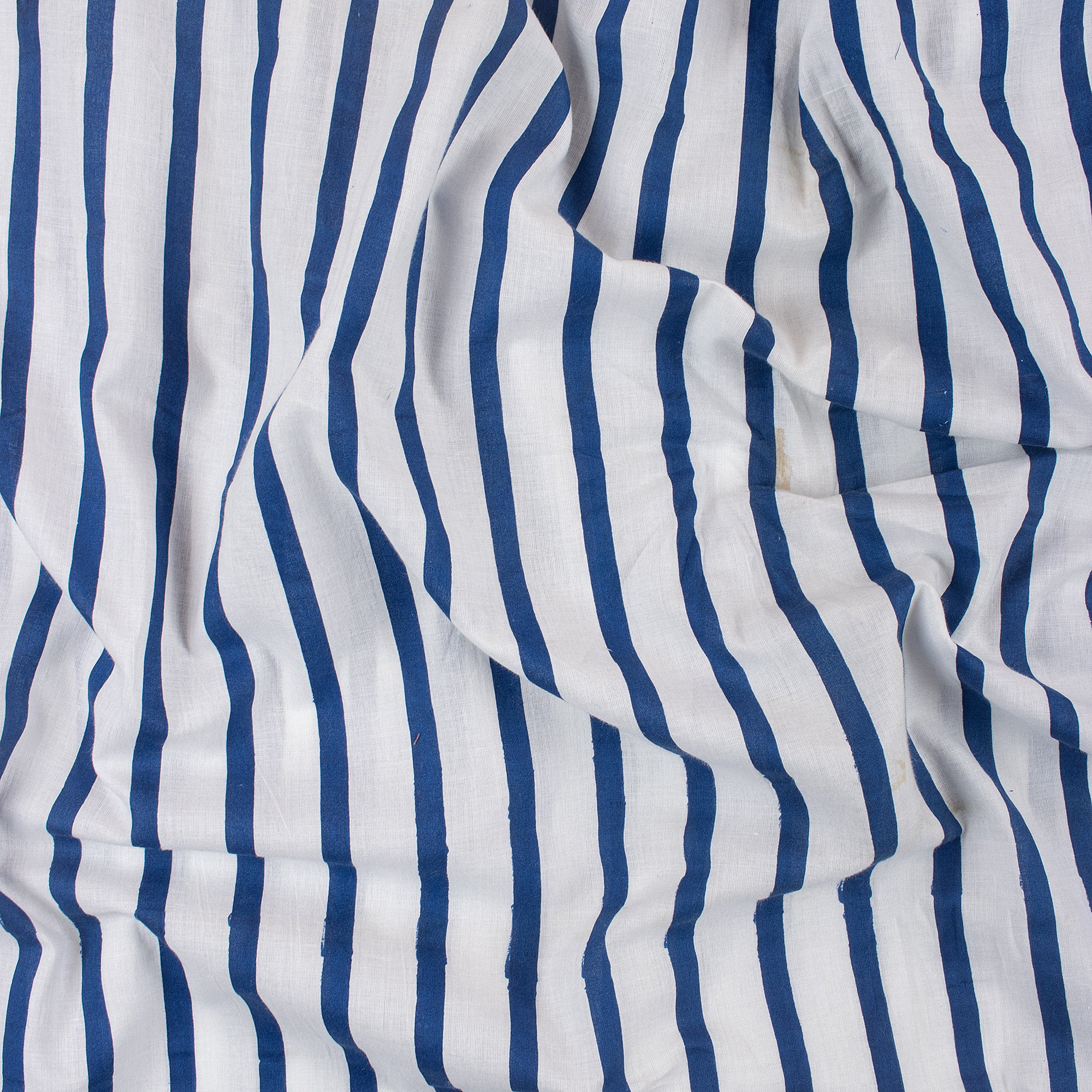 Blue Striped Pure Cotton Indian Fabric